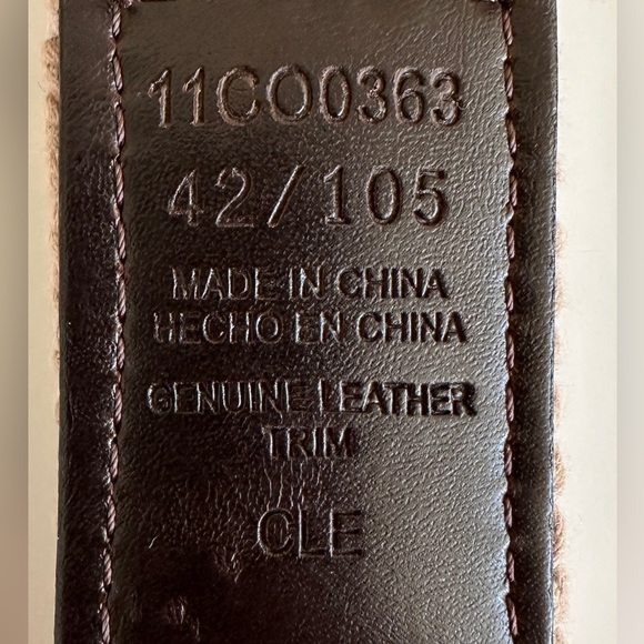 Columbia Woven Leather Mens Belt Tan and Brown - Picture 5 of 6